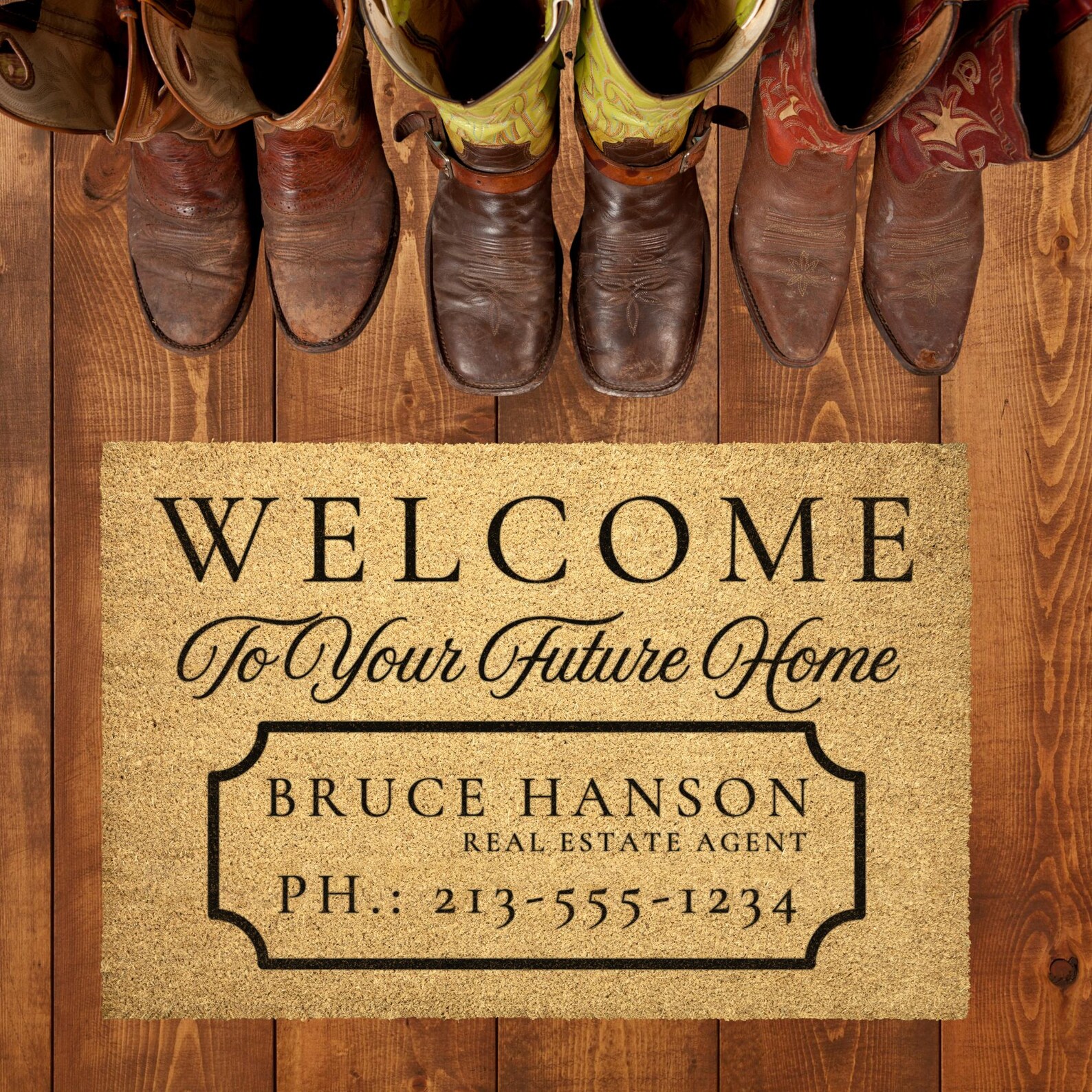 Home Textiles Company - Persoanlized Welcome Doormat Name Location Phone