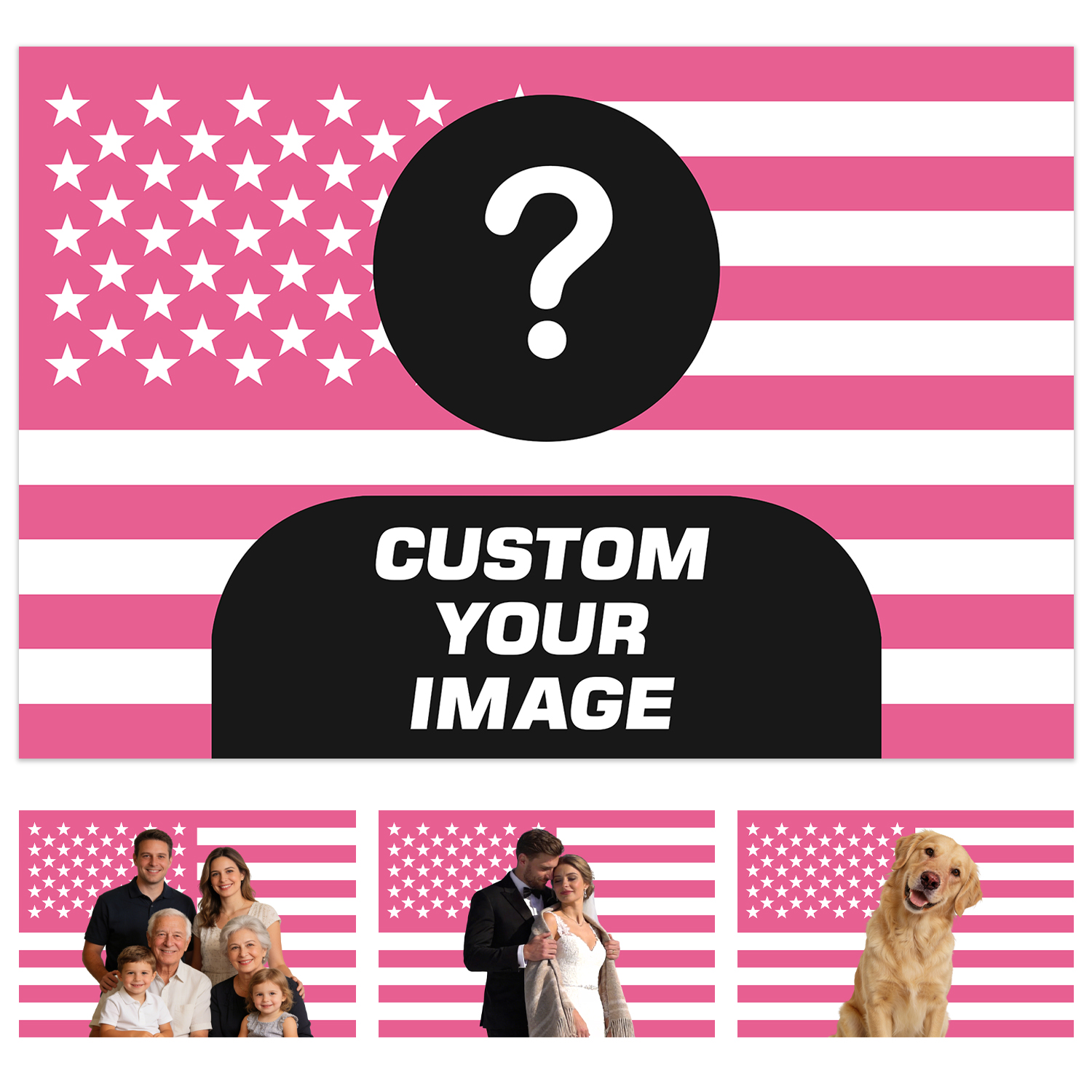 Home And Textiles - 1pc Personalized photo customized American flag