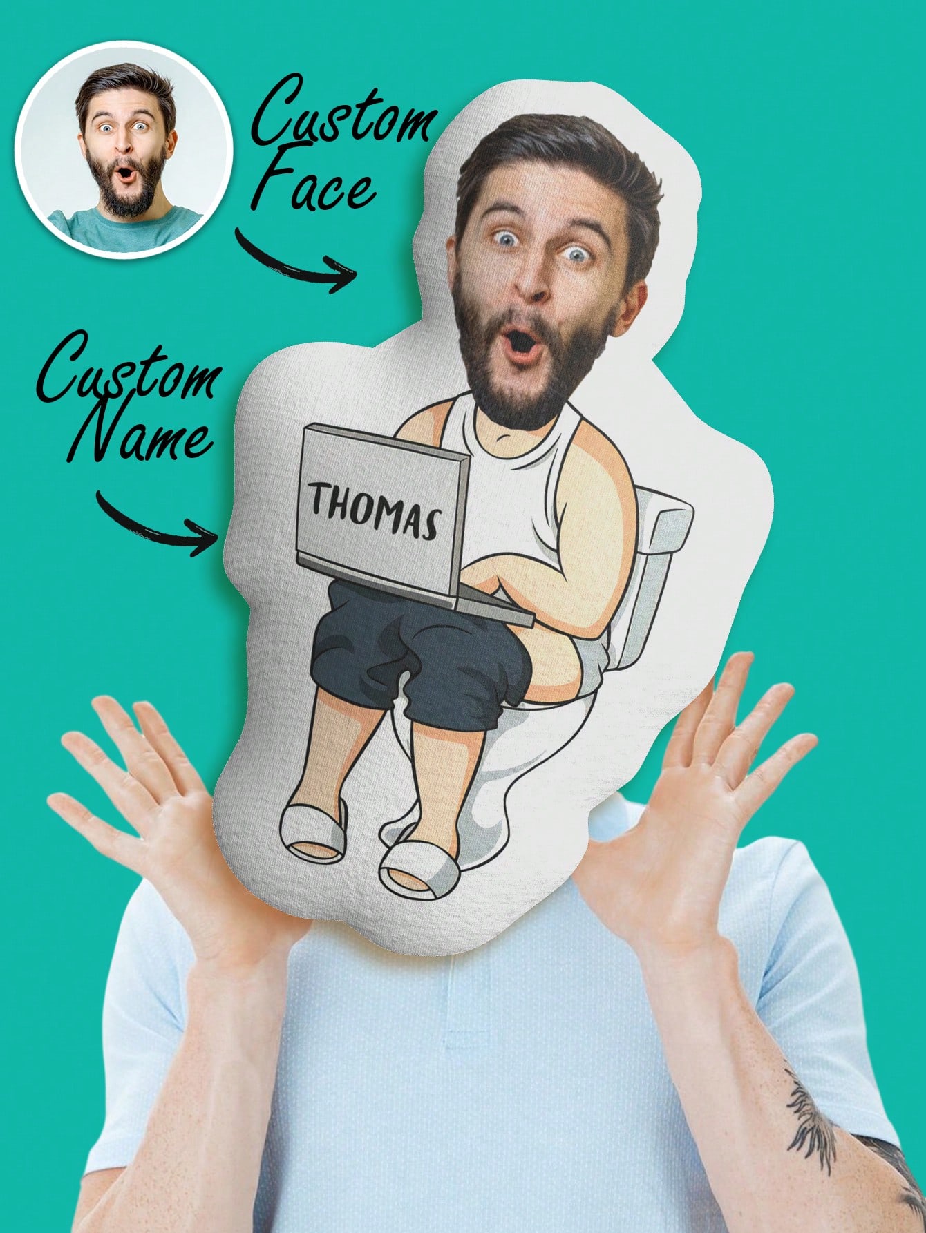 Home And Textiles - Custom Funny Ugly Face Pillow Personalized