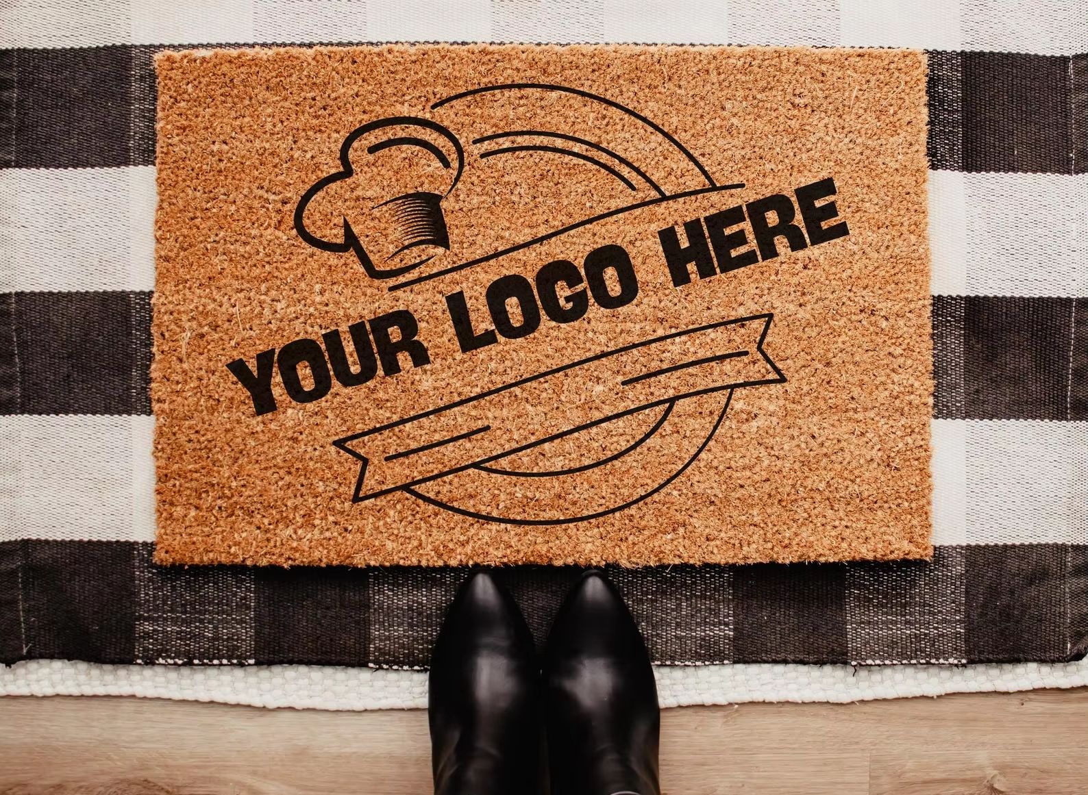 Custom Logo Doormat Coir Anti- - Home Textiles Company のレビューと価格