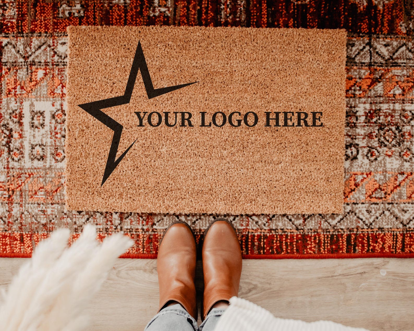 Custom Logo Doormat Coir Anti- - Home Textiles Company のレビューと価格