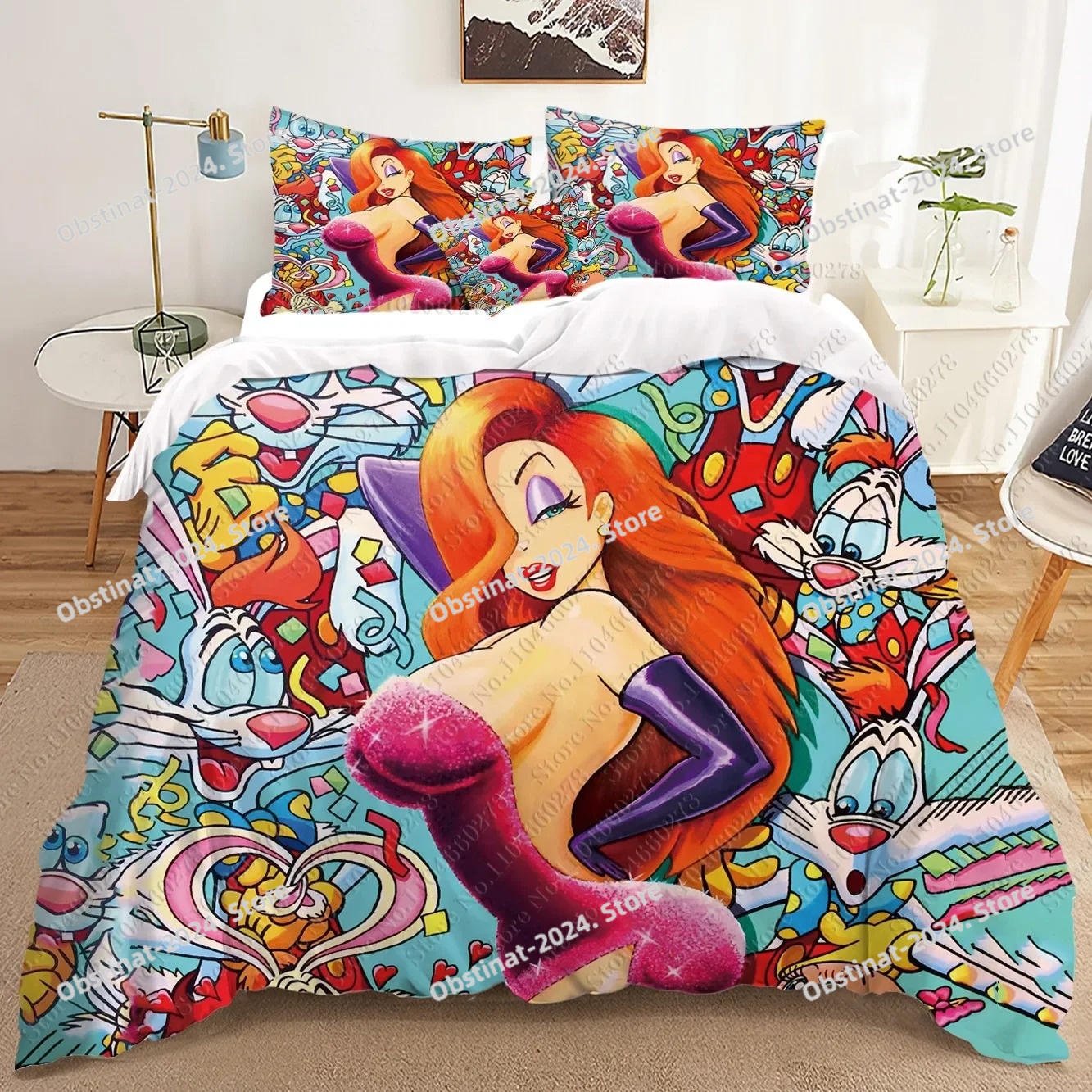 fashion Jessica Rabbit 3D Bedd - Home Textiles Classic Fashion のレビューと価格