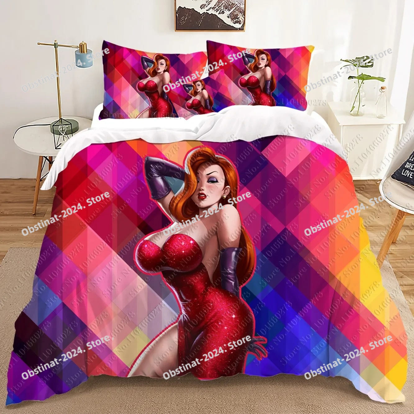 fashion Jessica Rabbit 3D Bedd - Home Textiles Classic Fashion のレビューと価格