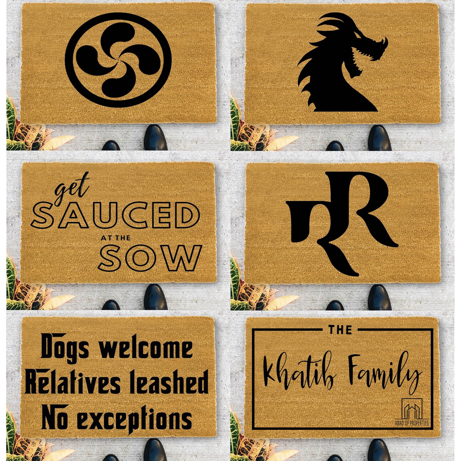 Custom Text Logo Doormat Fashi - Home Textiles Company のレビューと価格