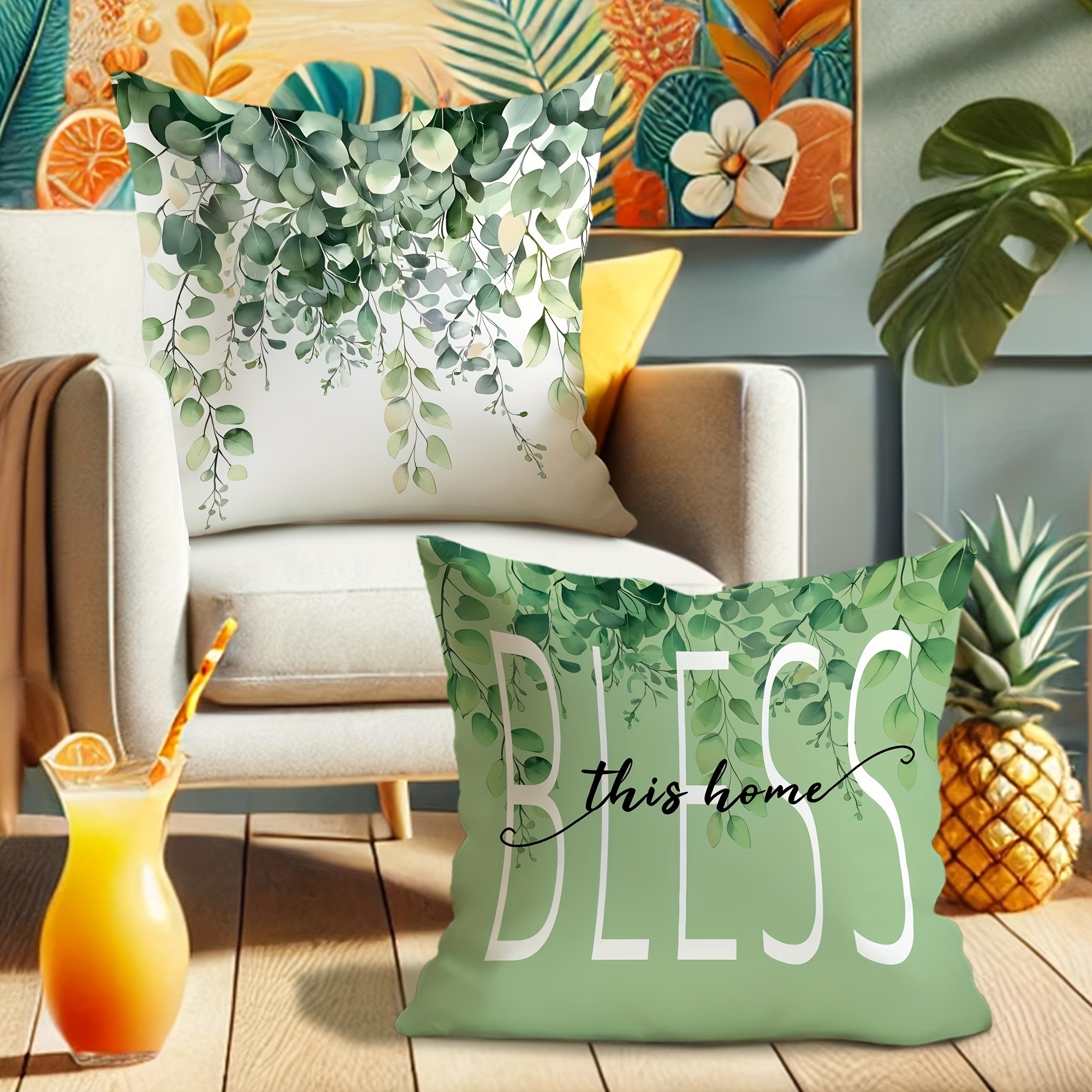 Eucalyptus - Inspired Pillow C - Your Home Textiles のレビューと価格