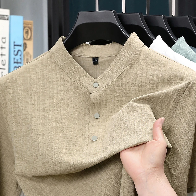 Summer Stand Collar Half Butto - Home And Textiles のレビューと価格
