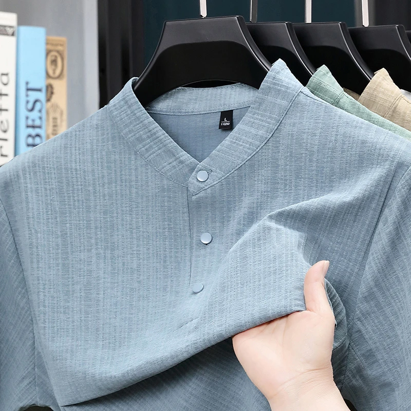 Summer Stand Collar Half Butto - Home And Textiles のレビューと価格
