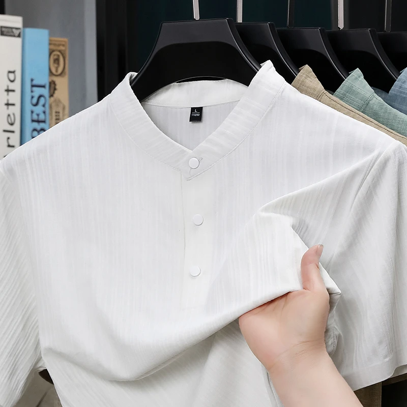 Summer Stand Collar Half Butto - Home And Textiles のレビューと価格