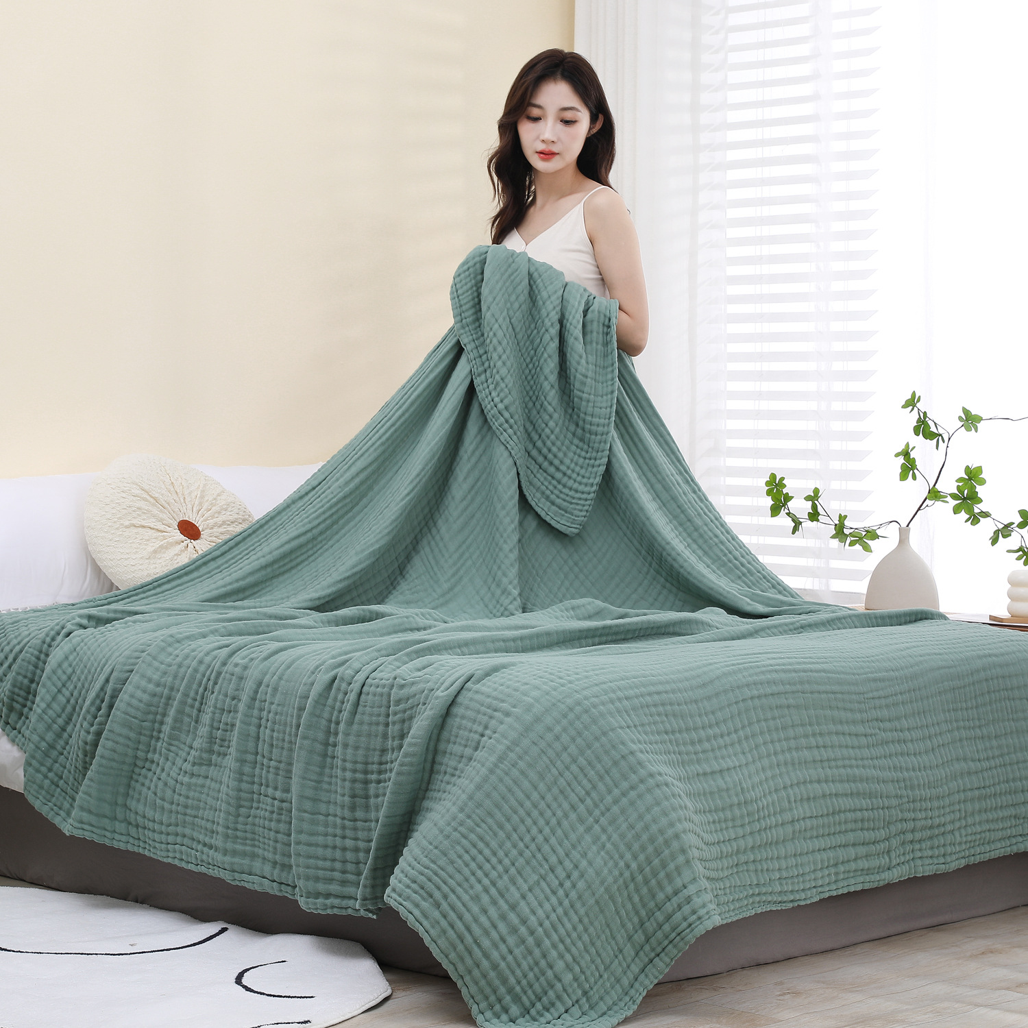 100% Cotton Muslin Blanket For - Quilt Cotton Summer のレビューと価格
