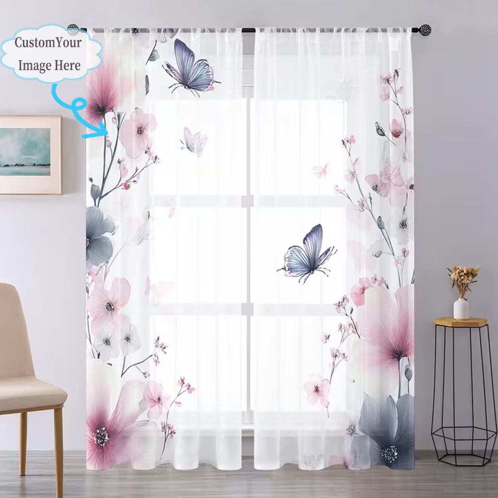 Custom 2D Flat 2pcs Sheer Curt - Your Home Textiles のレビューと価格