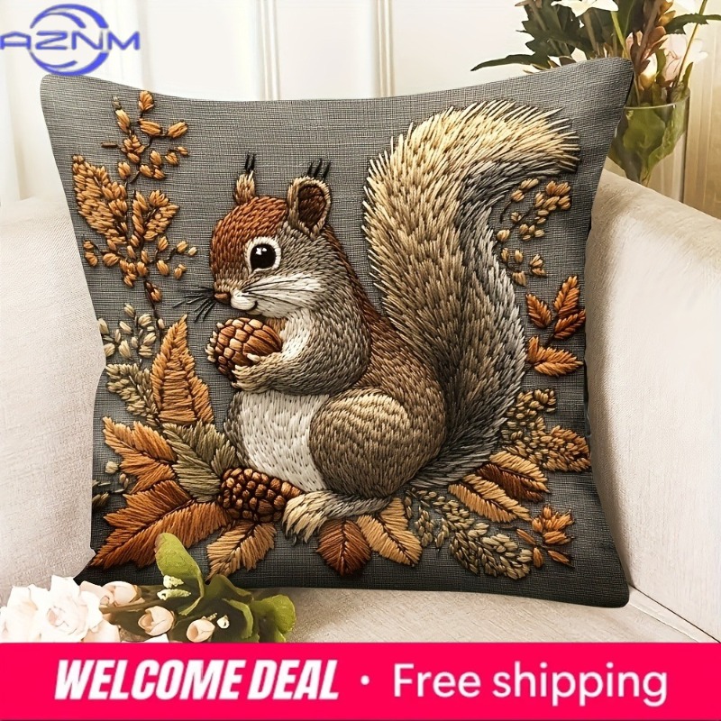 Squirrel Pillow Cover: Nature' - Your Home Textiles のレビューと価格