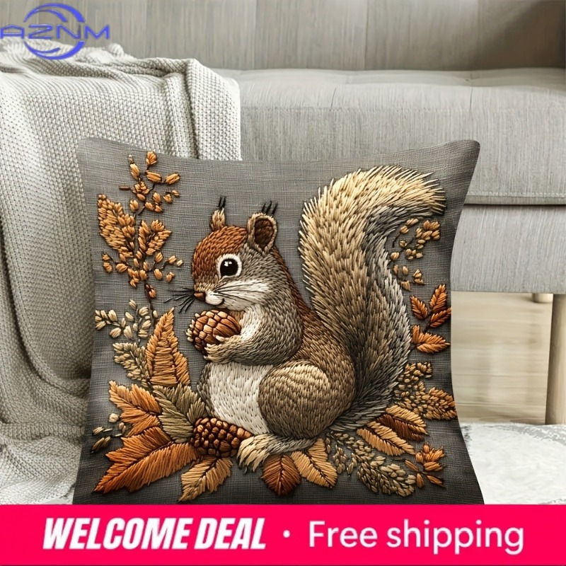 Squirrel Pillow Cover: Nature' - Your Home Textiles のレビューと価格