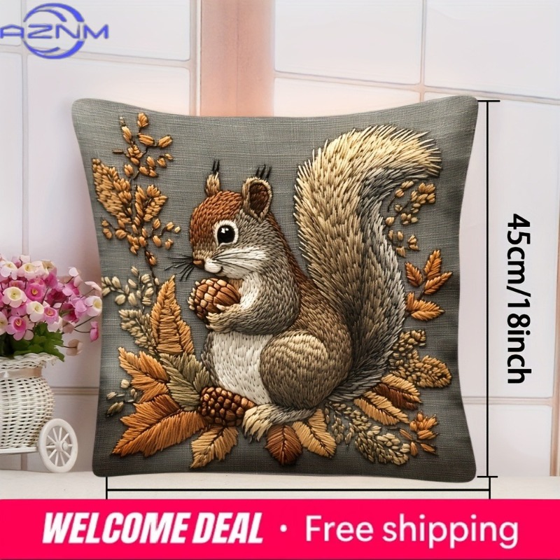 Squirrel Pillow Cover: Nature' - Your Home Textiles のレビューと価格