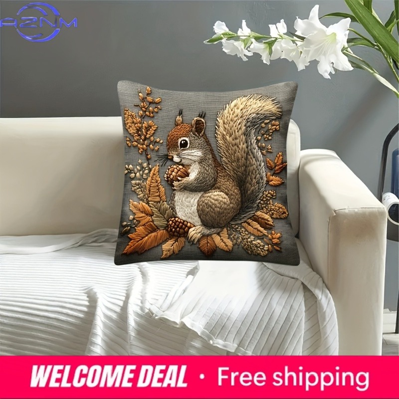 Squirrel Pillow Cover: Nature' - Your Home Textiles のレビューと価格