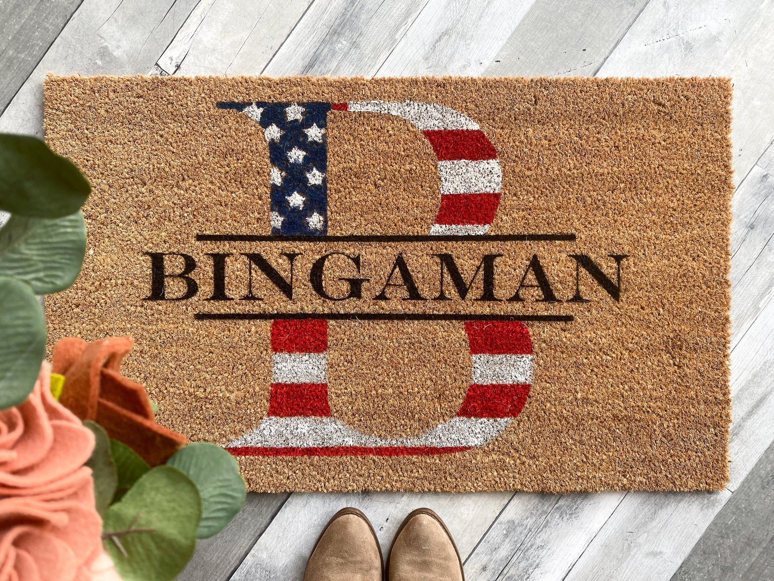Personalized American Flag Gra - Home Textiles Company のレビューと価格