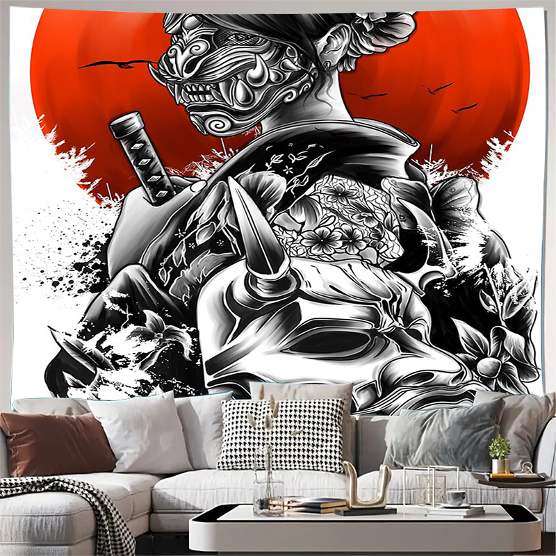 Japanese Samurai Tapestry Wall - Japanese Home Textiles のレビューと価格