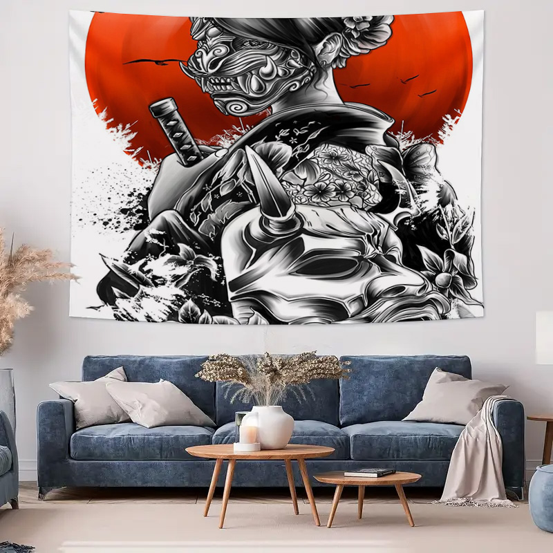 Japanese Samurai Tapestry Wall - Japanese Home Textiles のレビューと価格
