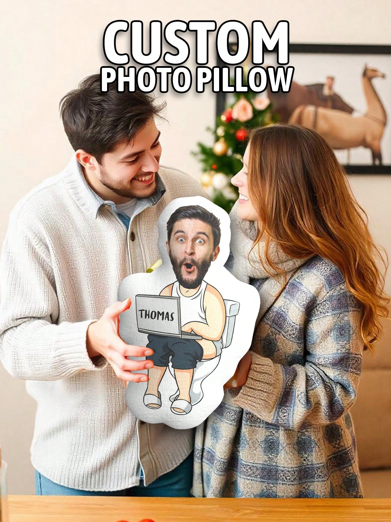 Custom Funny Ugly Face Pillow  - Home And Textiles のレビューと価格