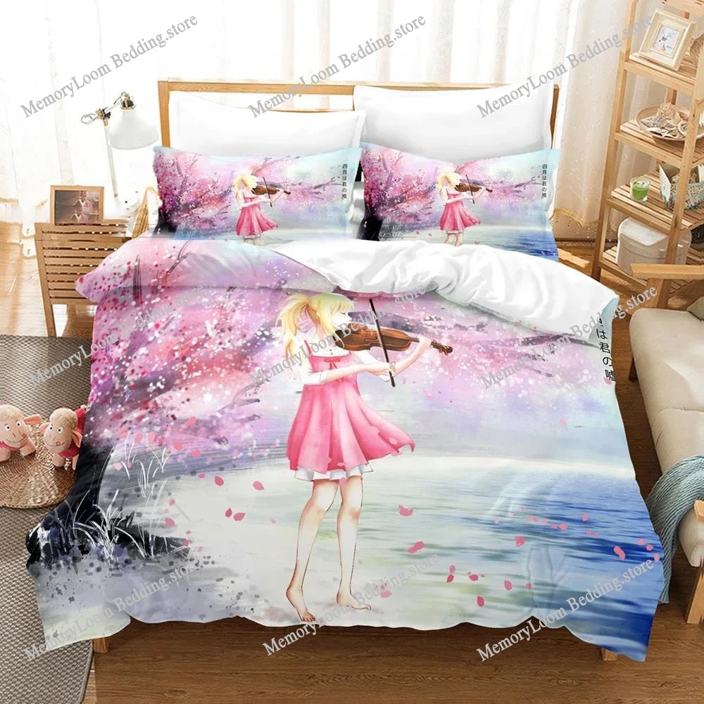 3D Anime Your Lie in April Bed - Your Home Textiles のレビューと価格