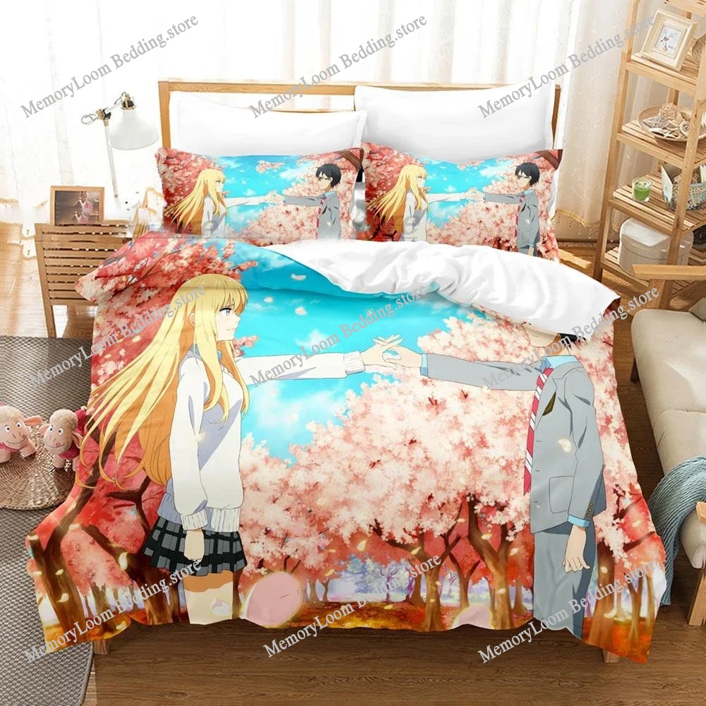 3D Anime Your Lie in April Bed - Your Home Textiles のレビューと価格