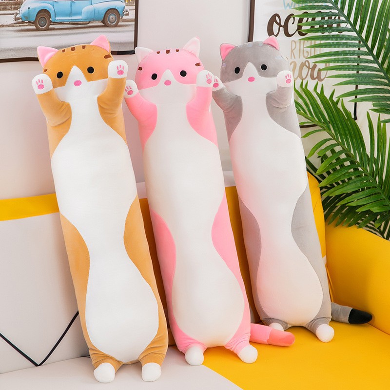 Cute Cat Plush Toy Long Pink B - Bolster Pillow Long のレビューと価格