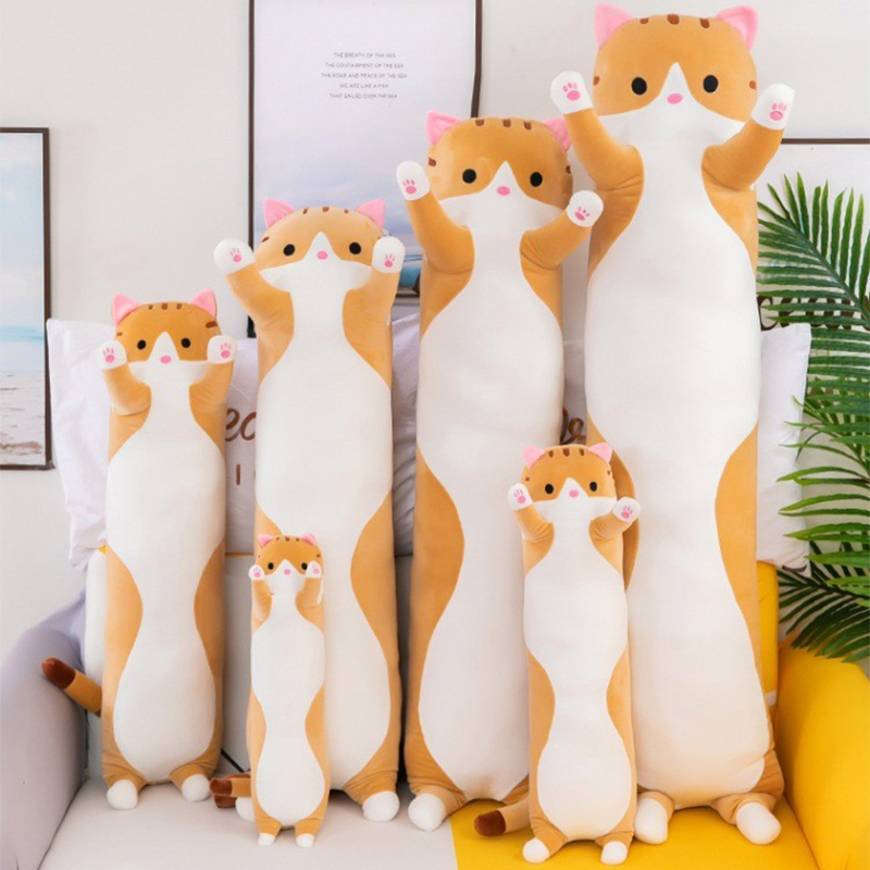 Cute Cat Plush Toy Long Pink B - Bolster Pillow Long のレビューと価格