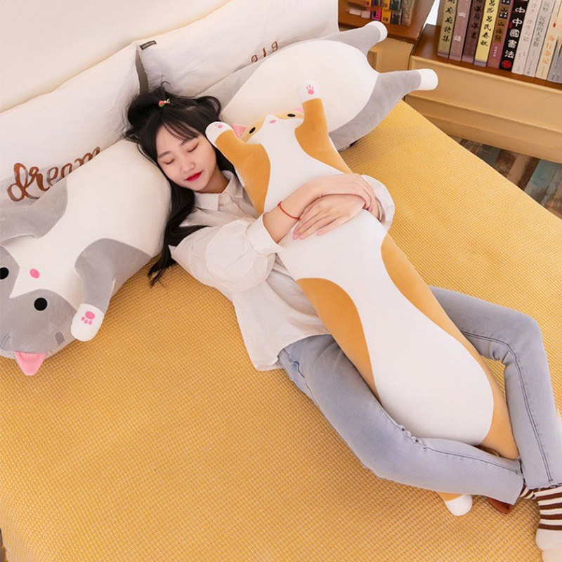 Cute Cat Plush Toy Long Pink B - Bolster Pillow Long のレビューと価格