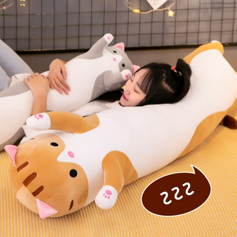 Cute Cat Plush Toy Long Pink B - Bolster Pillow Long のレビューと価格