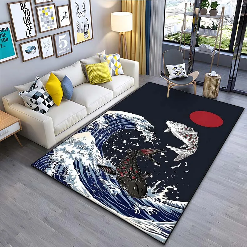 Japanese Art Kanagawa Waves Ca - Japanese Home Textiles のレビューと価格