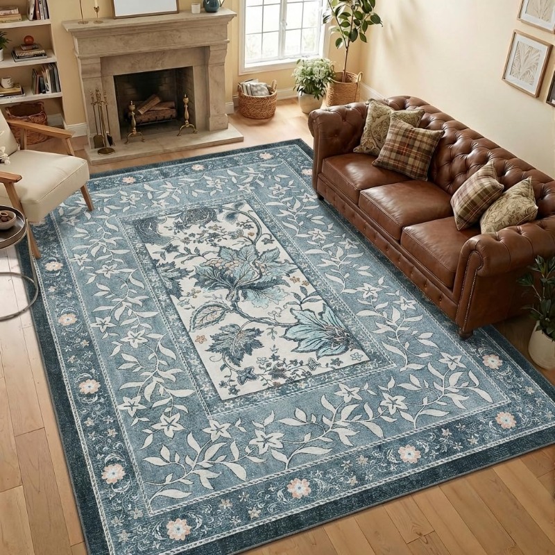 Retro Plant Print Carpet for L - Home Textiles Online のレビューと価格