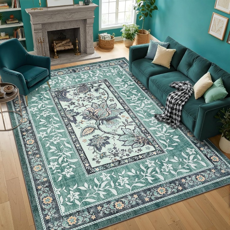 Retro Plant Print Carpet for L - Home Textiles Online のレビューと価格