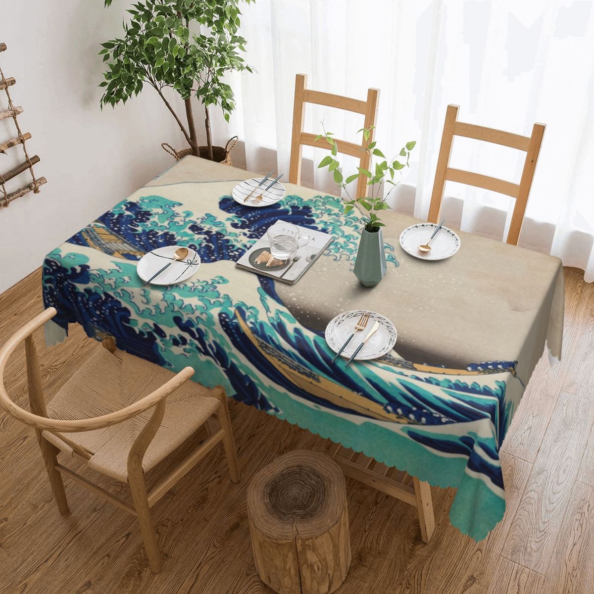 Great Wave Off Kanagawa Vintag - Japanese Home Textiles のレビューと価格