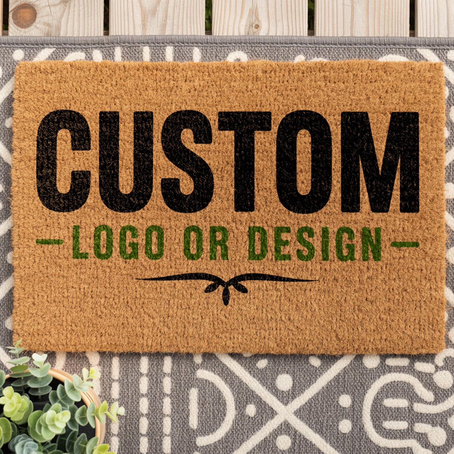 Customized Coir Doormat Logo T - Home Textiles Company のレビューと価格