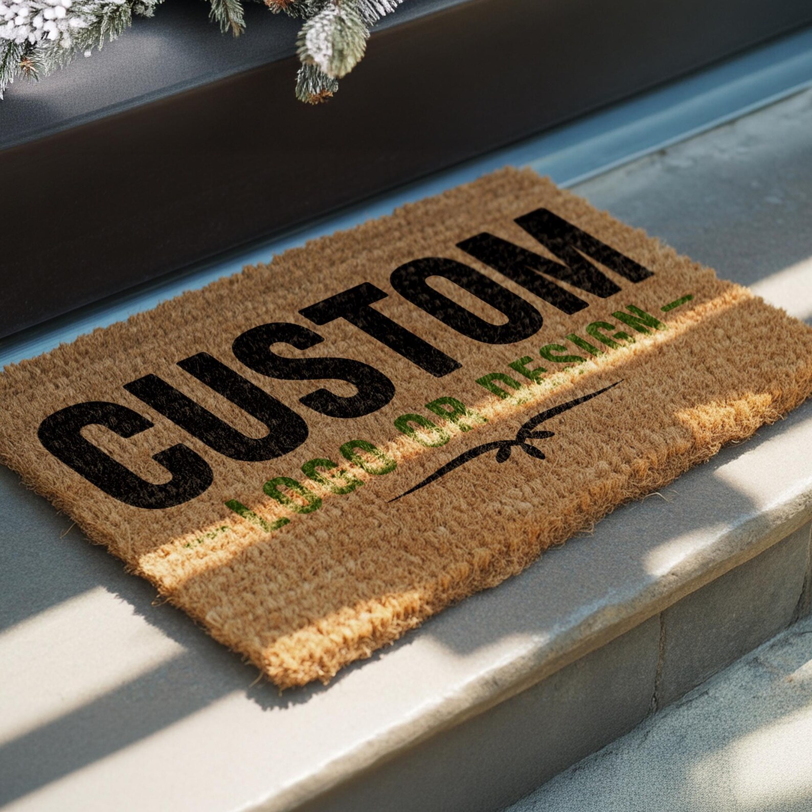 Customized Coir Doormat Logo T - Home Textiles Company のレビューと価格